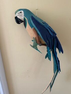 Stuffed fun  Blue-Green Parrot Hanging Toy - Pets Bird large made in El Salvador